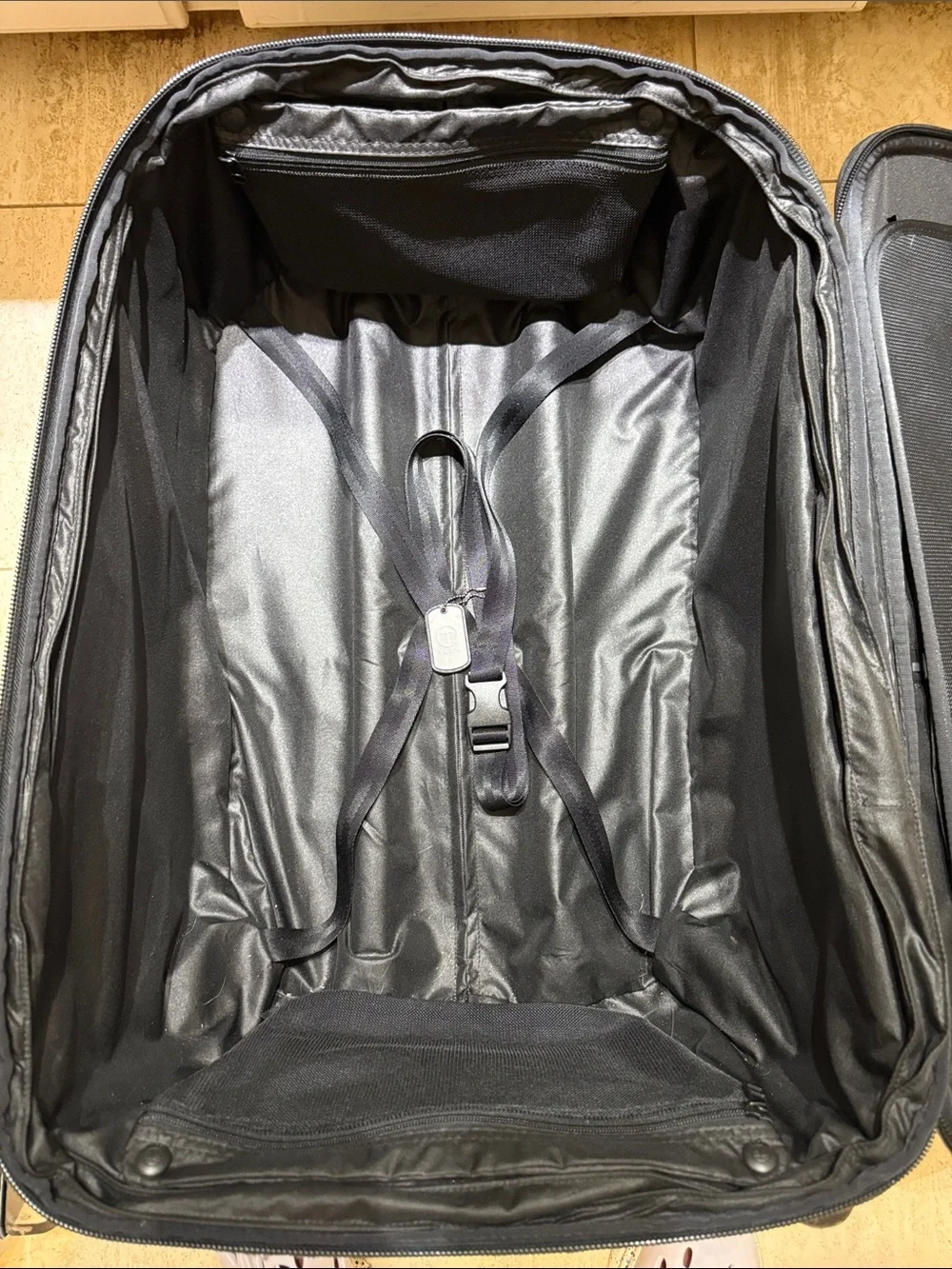 Tumi Tech Red Medium Expandable Checked Spinner Suitcase
